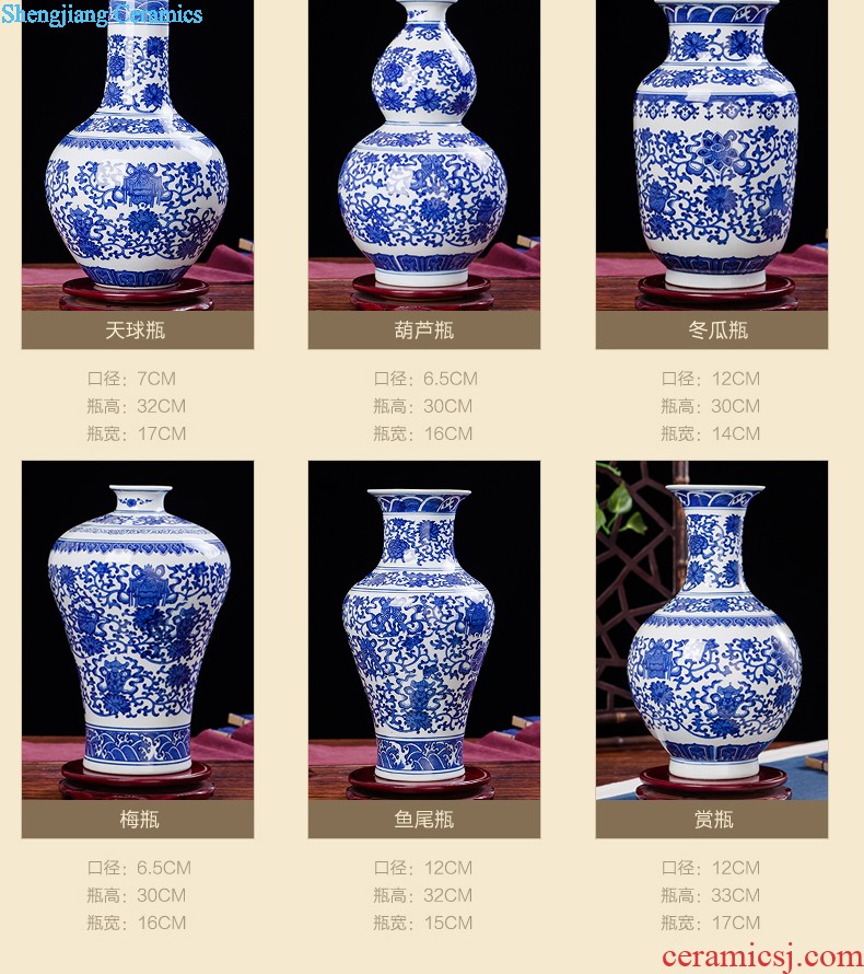 Jingdezhen chinaware lotus of blue and white porcelain vase decoration modern household act the role ofing is tasted crafts ambry furnishing articles