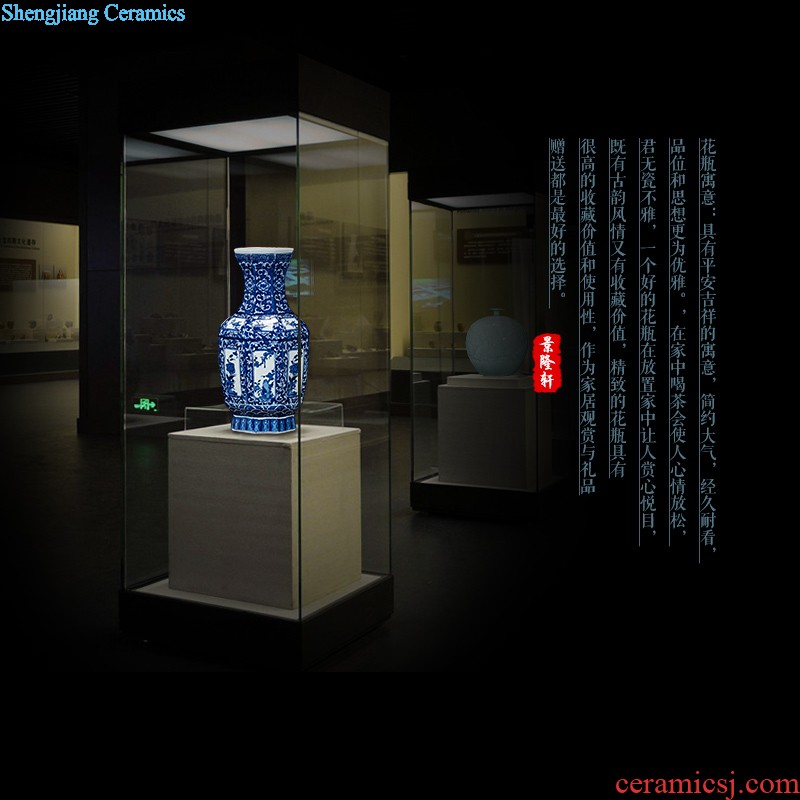 Jingdezhen ceramics vase antique blue-and-white large flower arranging new porch sitting room of Chinese style household act the role ofing is tasted furnishing articles