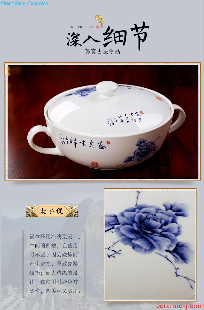 European blue and white porcelain of jingdezhen ceramic nine domain 56 skull porcelain tableware suit Glair dishes consolidation