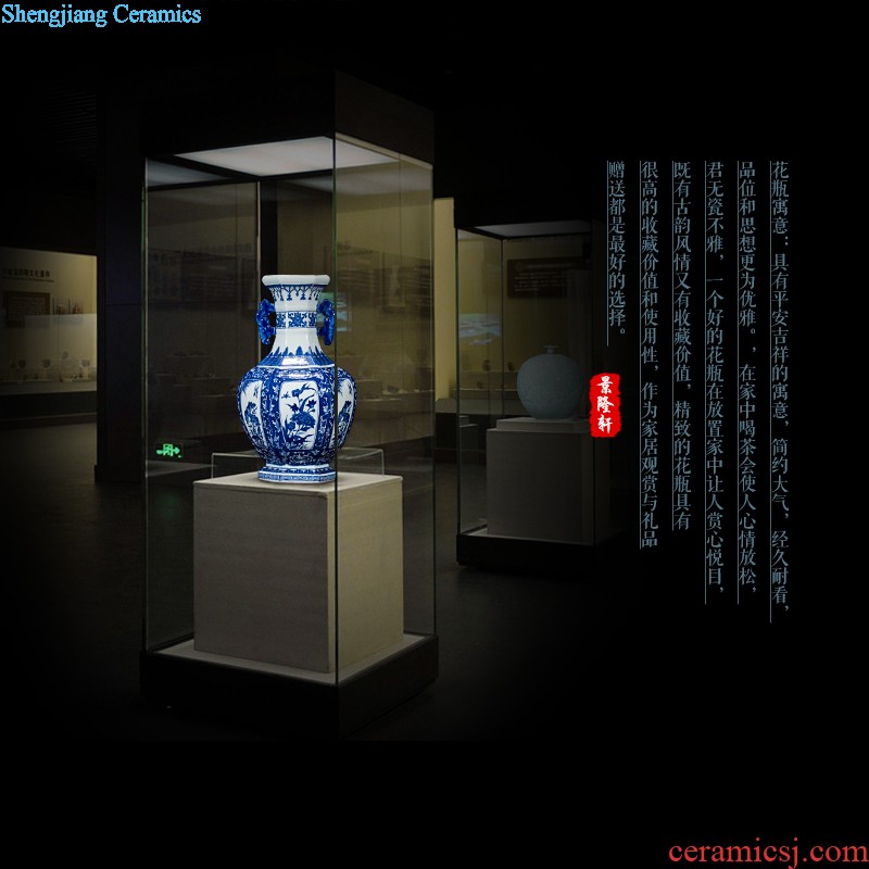 Jingdezhen ceramics vase antique blue-and-white large flower arranging new porch sitting room of Chinese style household act the role ofing is tasted furnishing articles