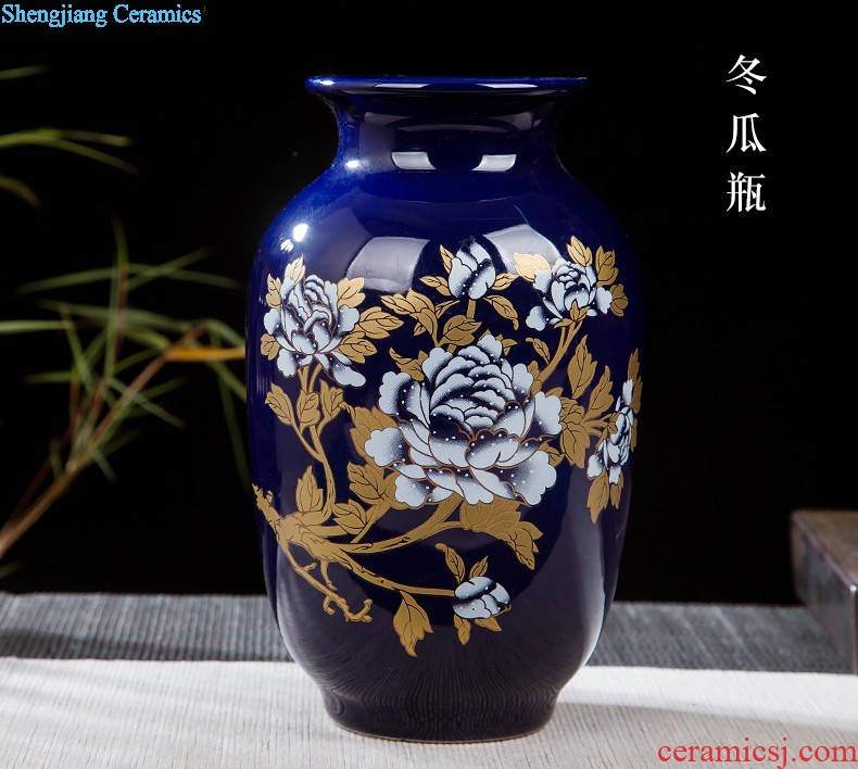 Jingdezhen ceramics antique blue-and-white hand-painted mini floret bottle of flower tea hydroponic creative rich ancient frame furnishing articles