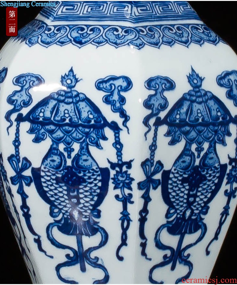 Jingdezhen ceramics vase antique blue-and-white large flower arranging new porch sitting room of Chinese style household act the role ofing is tasted furnishing articles