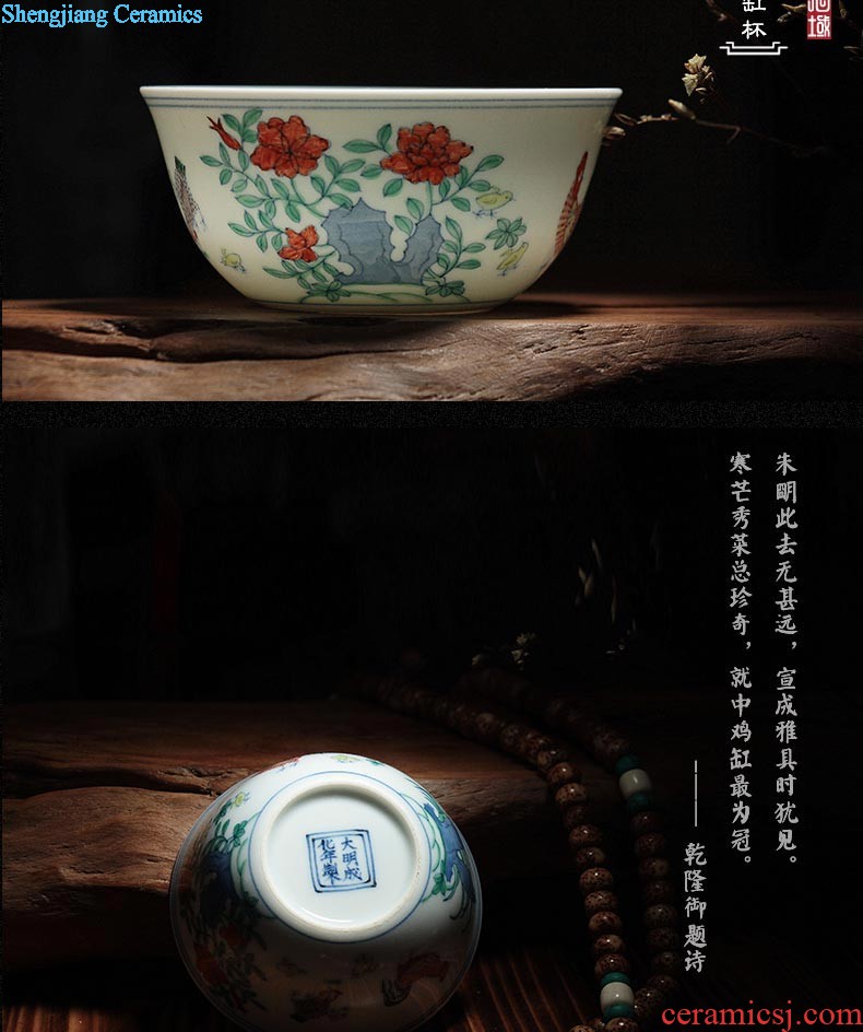 Blue and white youligong hand-painted kung fu tea cups of jingdezhen chinaware sample tea cup cup tea cups master cup