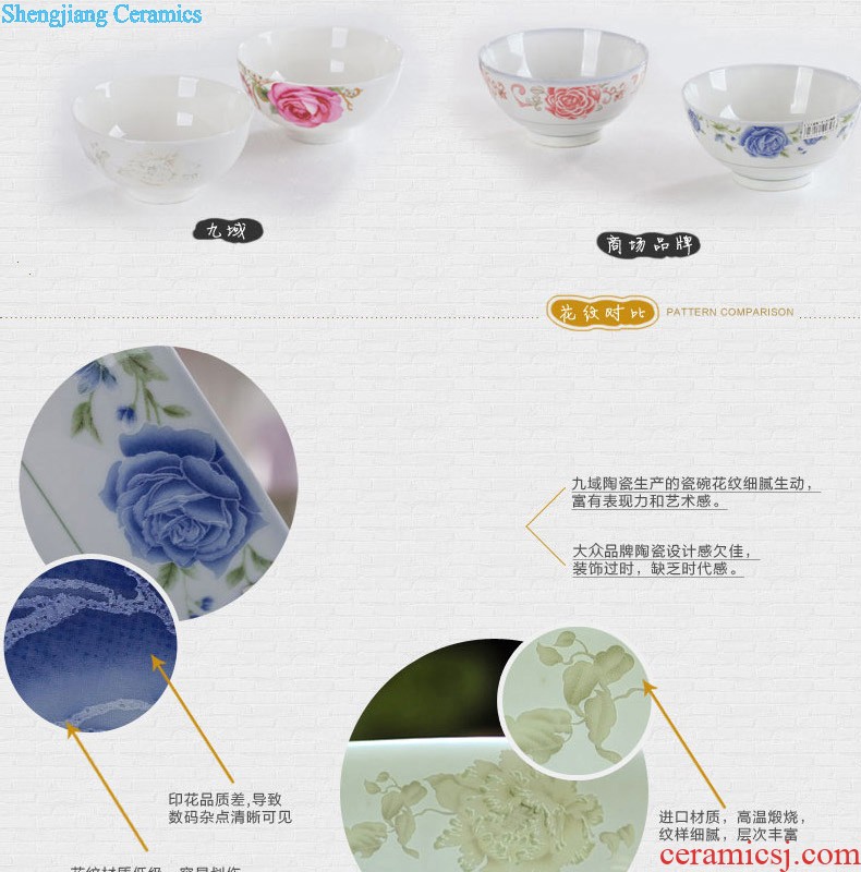 Nine domain jingdezhen porcelain tableware bone bowls of rice bowl phnom penh set bowl of sun island Kitchen kits mail