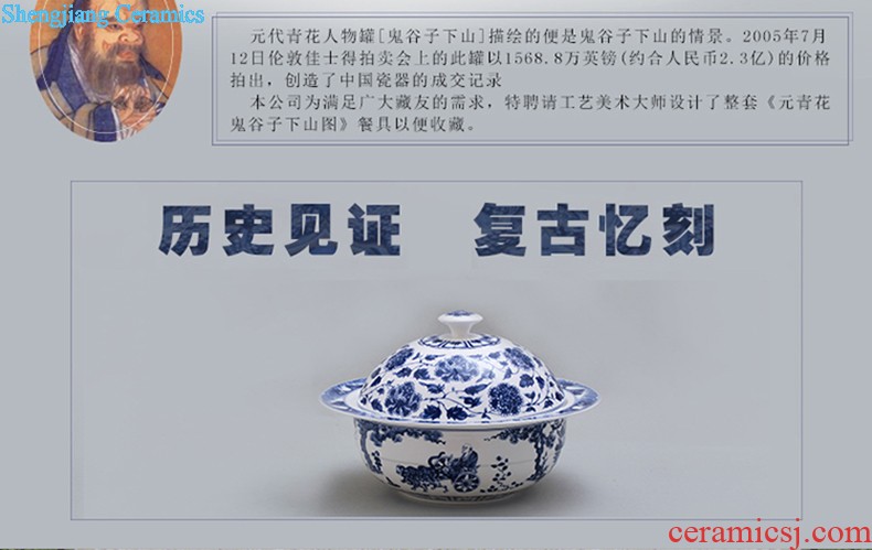 Jingdezhen ceramics bone porcelain tableware suit Chinese paint edge home dishes dishes 58 head tall bowl with a gift