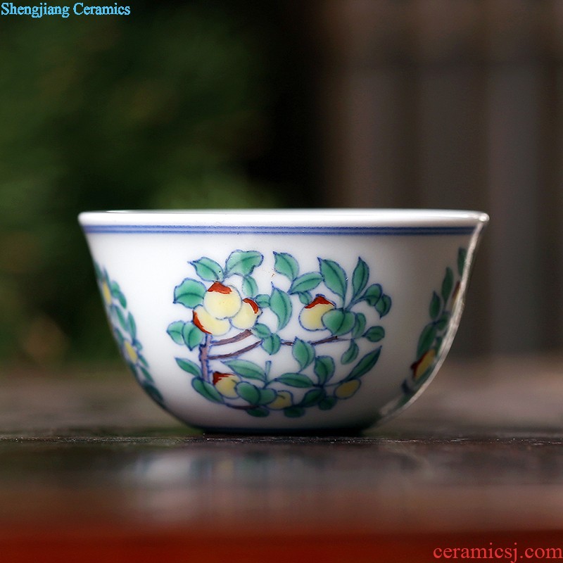 Jingdezhen hand-painted gold colored enamel single cup sample tea cup master cup of pottery and porcelain teacup kung fu tea set personal cup