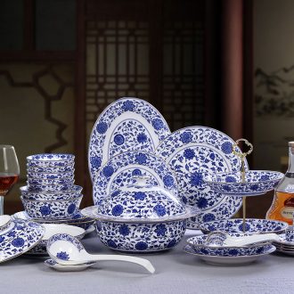 Jingdezhen high-class european-style kitchen household ceramics tableware bone porcelain tableware dish dish suits gift boxes