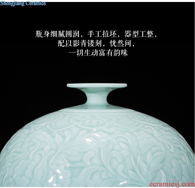 Master of jingdezhen ceramic knife clay hand-painted vase household flower arrangement sitting room TV ark adornment handicraft furnishing articles