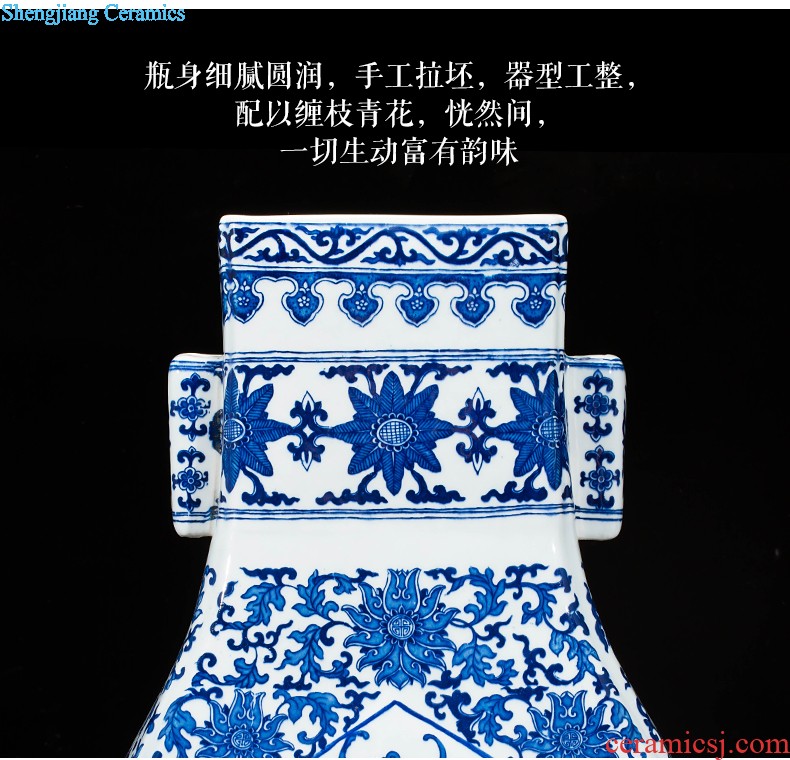 Jingdezhen ceramics vase antique blue-and-white large flower arranging new porch sitting room of Chinese style household act the role ofing is tasted furnishing articles