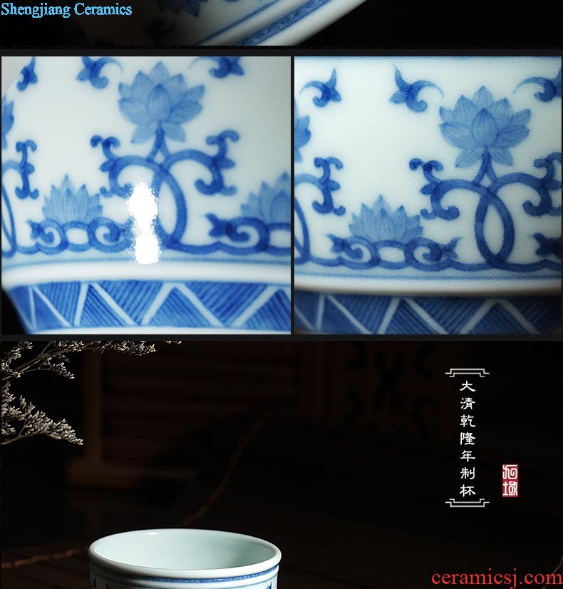 Jingdezhen ceramics hand-painted colored enamel paint sample tea cup cup dish kung fu tea tea cups master cup