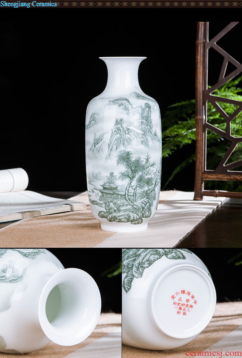 Jingdezhen ceramics vase China red peach gourd home sitting room adornment feng shui is festival furnishing articles