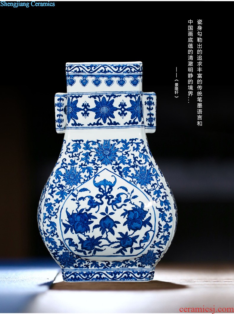 Jingdezhen ceramics vase antique blue-and-white large flower arranging new porch sitting room of Chinese style household act the role ofing is tasted furnishing articles