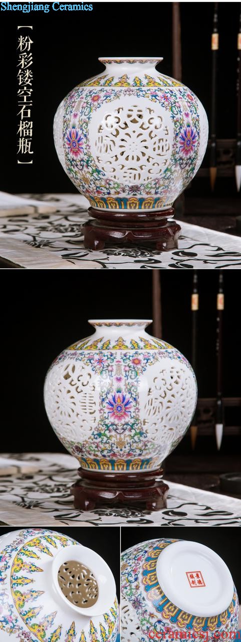 Jingdezhen ceramic knife clay hand-painted vases, flower arranging Chinese style household living room TV cabinet decoration handicraft furnishing articles