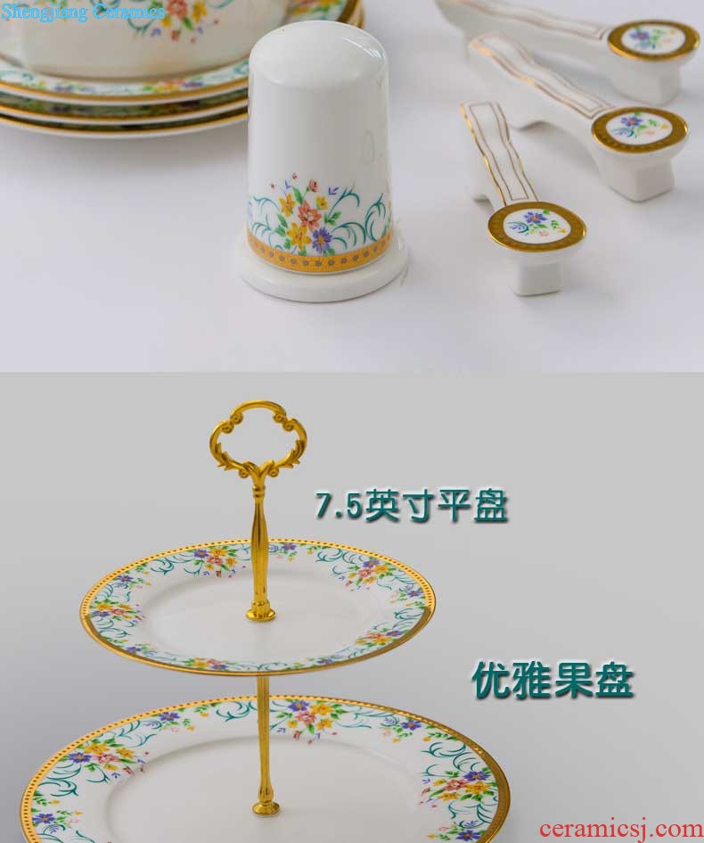 Nine domain 56 head green bone China jingdezhen porcelain tableware suit south Korean dish dish pot microwave oven