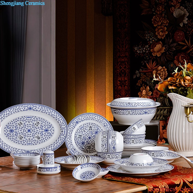 The dishes suit Home dishes 56 skull porcelain tableware Chinese contracted ceramic bowl chopsticks special dish bowl suit