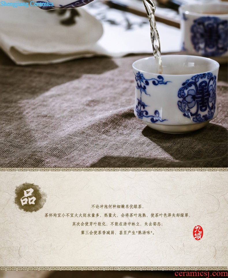 Jingdezhen nine domain 7 head hand-painted ceramic kung fu tea set A complete set of creative high-grade package mail teacup teapots