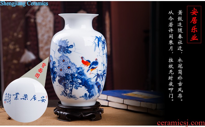 Jingdezhen ceramics new Chinese antique blue and white porcelain vase wine ark adornment home sitting room handicraft furnishing articles