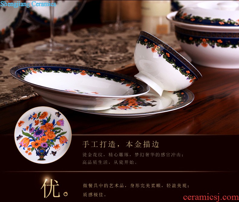 Nine domain of jingdezhen blue and white porcelain of fruit nut plate dry fruit tray double snacks of plate of the sitting room all the candy dish