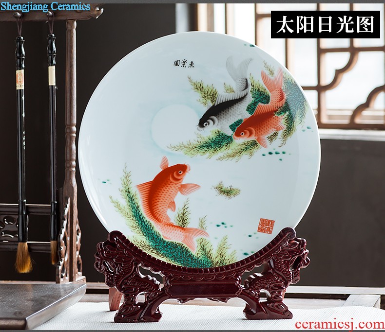 Jingdezhen ceramics furnishing articles act the role ofing is tasted household decoration of Chinese style decoration plate sitting room porch ark TV ark