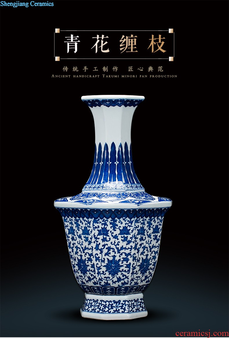 Jingdezhen ceramics vase antique blue-and-white large flower arranging new Chinese style household act the role ofing is tasted furnishing articles 50 cm high