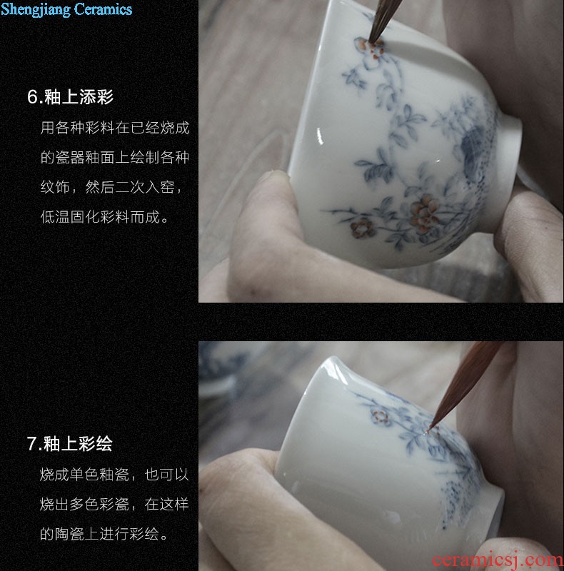 Jingdezhen nine domain hongyun landscape in the bell cup blue agate red tea cup sample tea cup personal kung fu cup