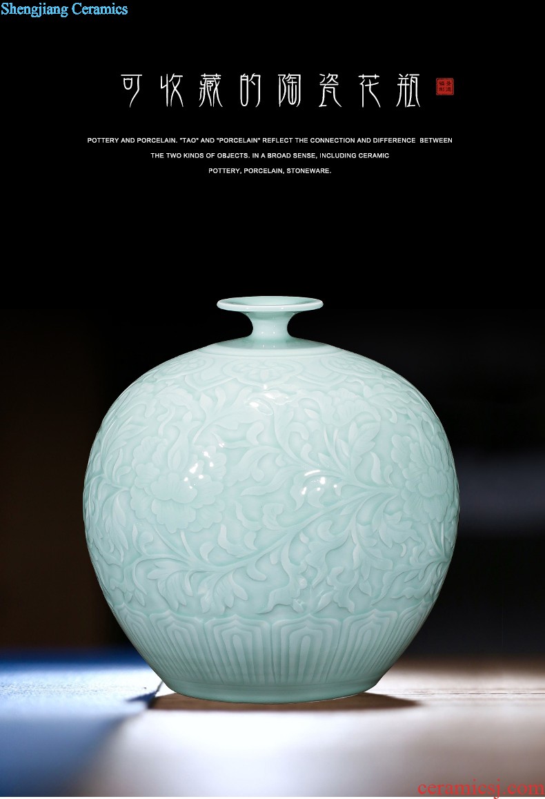 Master of jingdezhen ceramic knife clay hand-painted vase household flower arrangement sitting room TV ark adornment handicraft furnishing articles