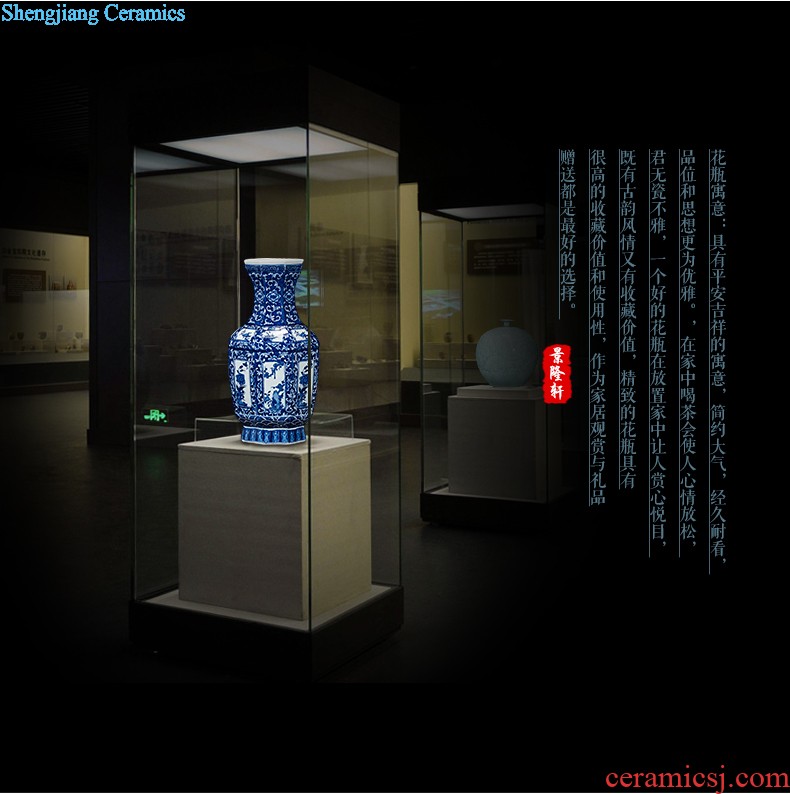 Jingdezhen ceramics vase antique blue-and-white large flower arranging new porch sitting room of Chinese style household act the role ofing is tasted furnishing articles