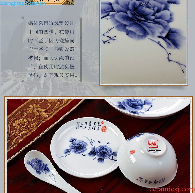 Jingdezhen blue and white porcelain tableware nine domain 68 skull porcelain tableware suit Blue and white dishes suit Chinese package mail