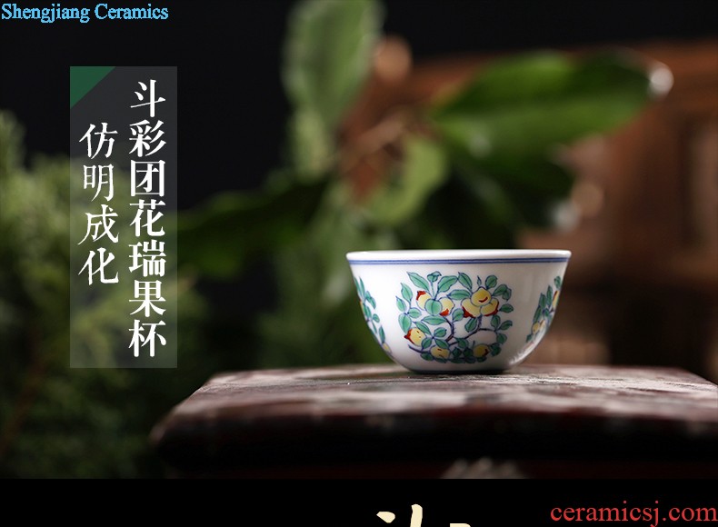 Jingdezhen hand-painted gold colored enamel single cup sample tea cup master cup of pottery and porcelain teacup kung fu tea set personal cup