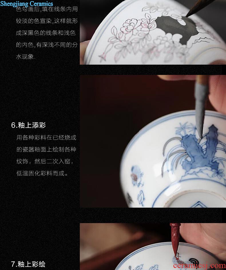 Blue and white youligong hand-painted kung fu tea cups of jingdezhen chinaware sample tea cup cup tea cups master cup