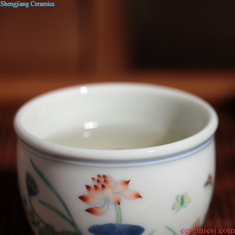 Jingdezhen ceramic cups With cover bone China mugs Blue and white porcelain cup 800 ml office meeting