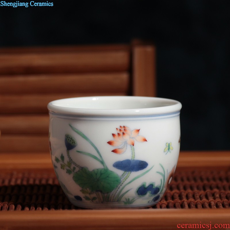 Jingdezhen ceramic cups With cover bone China mugs Blue and white porcelain cup 800 ml office meeting