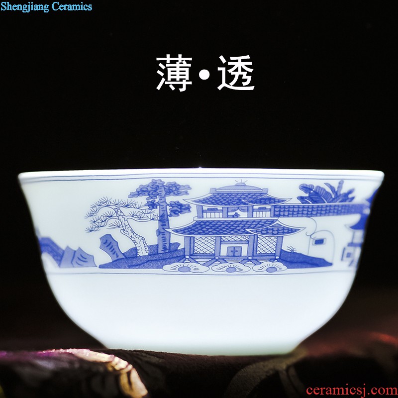 Bowl sets jingdezhen ceramic nine domain 56 skull porcelain tableware traditional glair pot microwave bowl plates