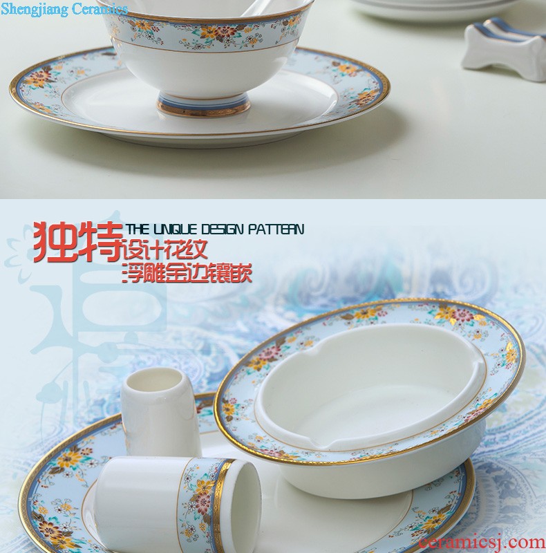 Jingdezhen porcelain tableware FanPan bone plate nine domain Glair microwave special 7.5 inches deep circular plates