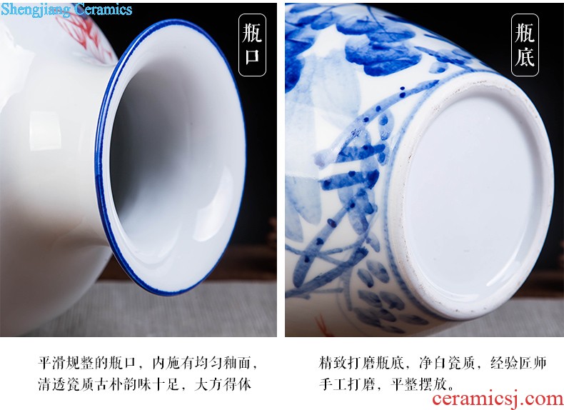 Jingdezhen ceramics Hand painted blue and white porcelain vase handicraft carving sitting room ark furnishing articles home decoration