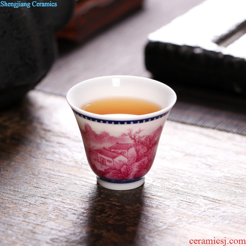 Nine domain bamboo ceramic tea cup Antique tea cup personal master cup jingdezhen kung fu tea bowl