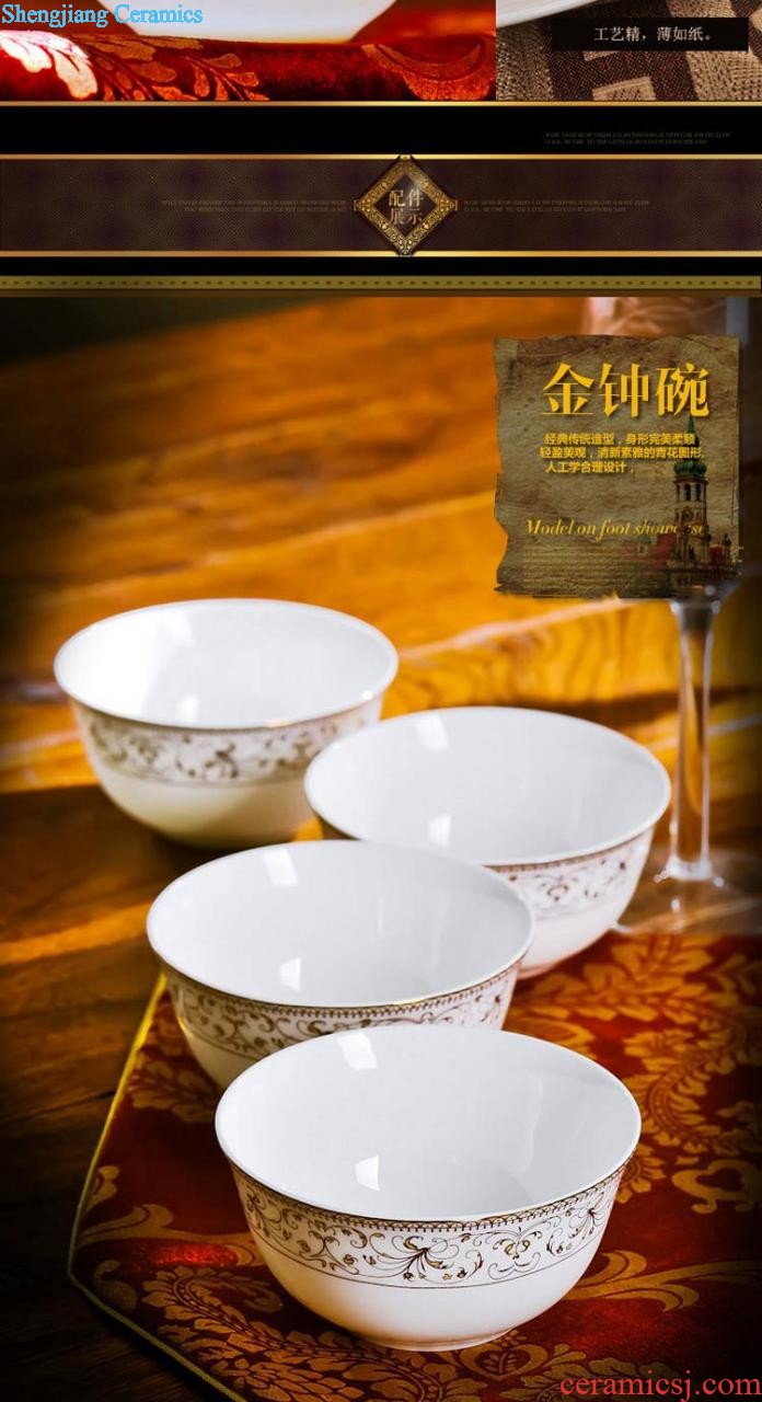 Big plate nine domain Chinese jingdezhen porcelain dish dish dish steak dish bone ceramics 10 inch flat tray plates