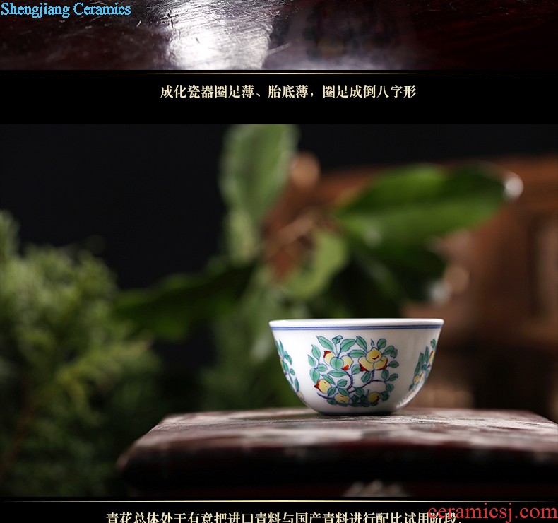 Jingdezhen hand-painted gold colored enamel single cup sample tea cup master cup of pottery and porcelain teacup kung fu tea set personal cup