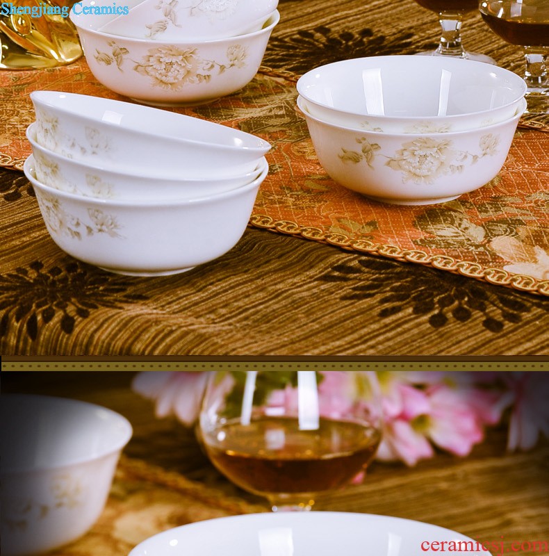 Nine domain jingdezhen porcelain tableware bone bowls of rice bowl phnom penh set bowl of sun island Kitchen kits mail