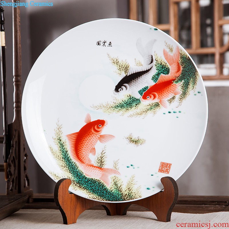 Jingdezhen ceramics furnishing articles act the role ofing is tasted household decoration of Chinese style decoration plate sitting room porch ark TV ark