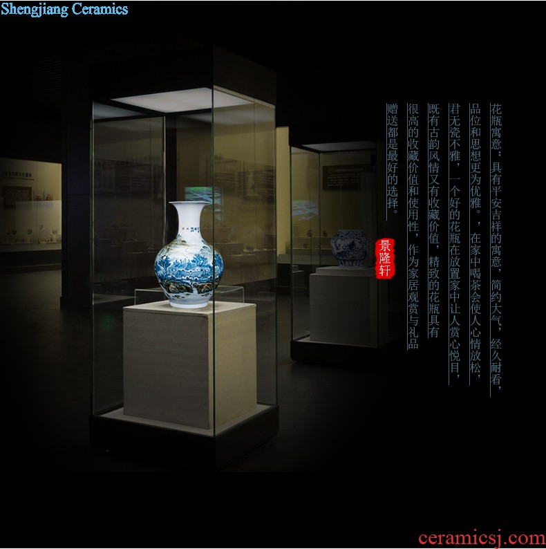 Jingdezhen ceramics by hand throwing carve shadow qdu vase wine home decoration villa hotel furnishing articles