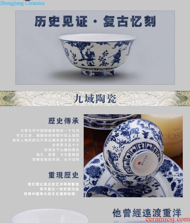 Nine domain jingdezhen archaize color bucket Sanskrit glass ceramic tea set kung fu small cup sample tea cup tea cups