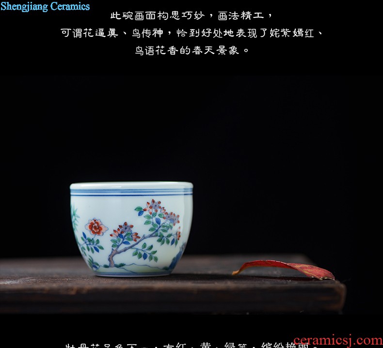 Ji red sample tea cup of jingdezhen ceramics cup kung fu tea masters cup hand made small stemware cups