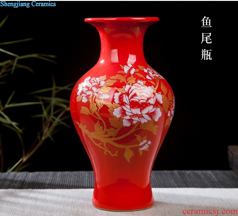 Jingdezhen ceramics archaize crack jun porcelain glaze borneol vase modern Chinese style living room home furnishing articles