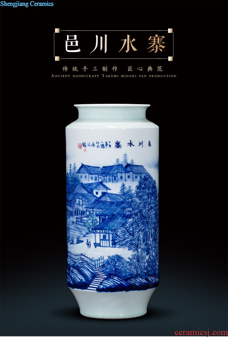 Jingdezhen ceramics vase antique blue-and-white large flower arranging new porch sitting room of Chinese style household act the role ofing is tasted furnishing articles