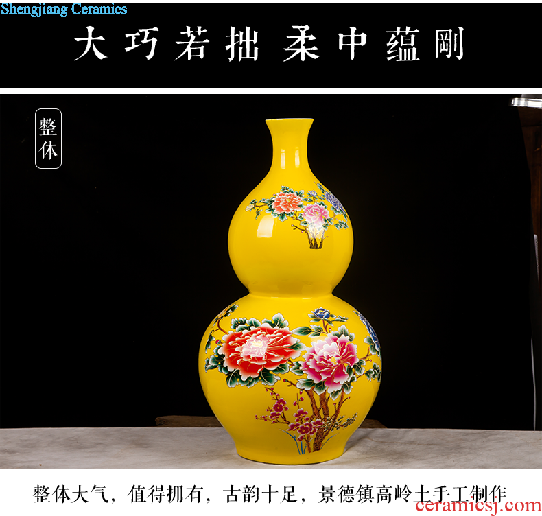 Jingdezhen ceramics dry flower vases, flower receptacle landing contracted and contemporary European fashion ceramic sitting room place decoration