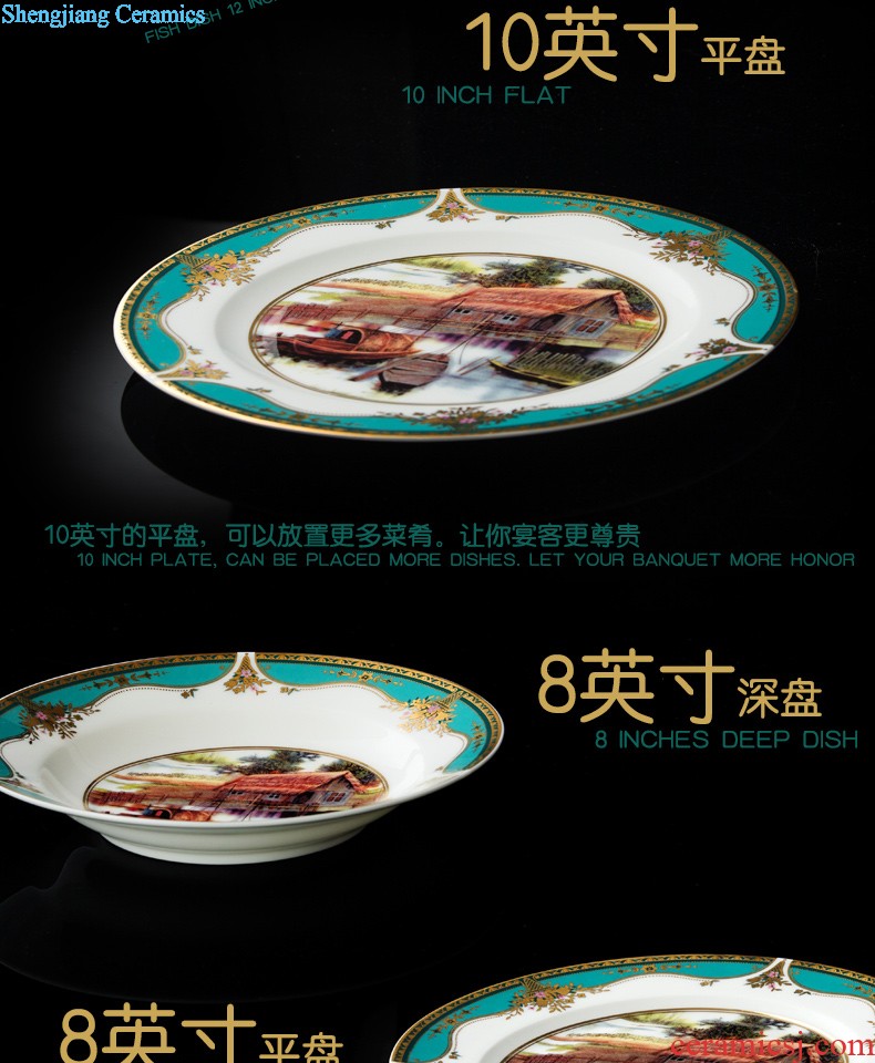 Jingdezhen ceramic tureen tea hand-painted steak spend three to make tea tureen tea cups large bowl