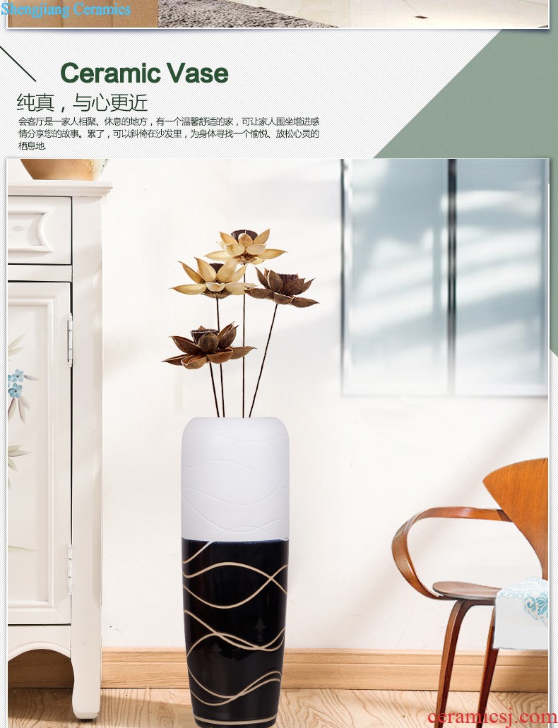 Jingdezhen ceramics handicraft big vase European household multi-functional storage tank barrel furnishing articles ornament