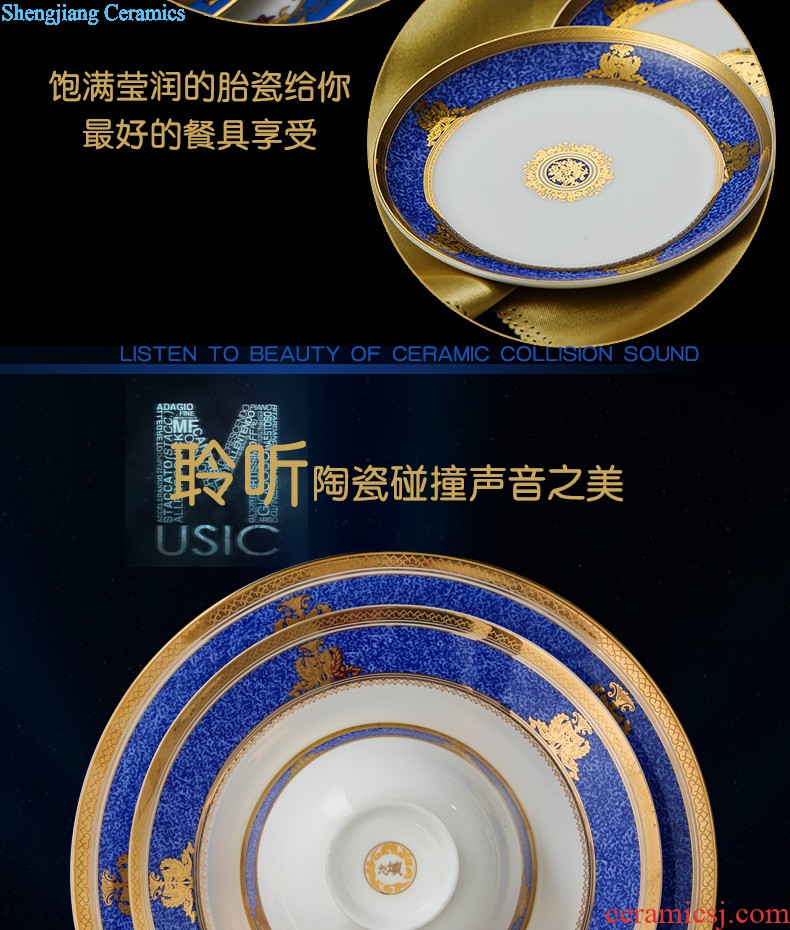 Phnom penh jingdezhen blue and white dishes suit nine domain 56 head Korean classical household daily-used porcelain tableware ceramics