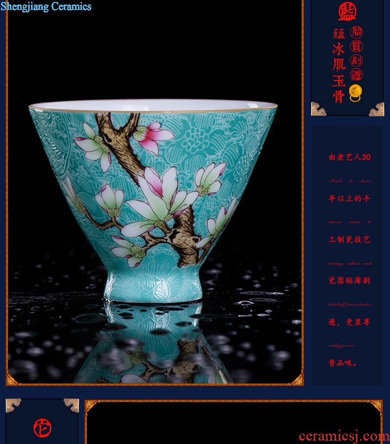 Jingdezhen ceramics only three tureen teacups hand-painted large blue and white porcelain bowl with white porcelain tea bowl of kung fu tea set